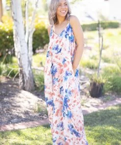Boutique Simplified Beachy Florals Maxi