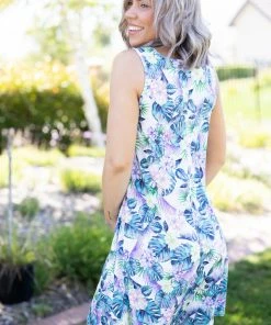 Boutique Simplified Paradise In The Tropics Swing Dress
