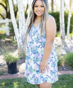 Boutique Simplified Paradise In The Tropics Swing Dress