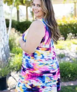 Boutique Simplified Summer Splashed Ruffle Dress Apparel