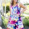 Boutique Simplified Summer Splashed Ruffle Dress Apparel