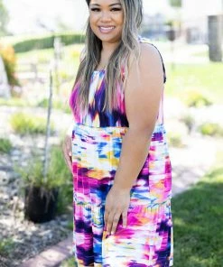 Boutique Simplified Summer Splashed Ruffle Dress Apparel