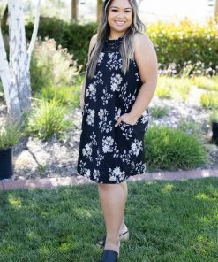 Boutique Simplified Floral Lace Trim Dress Apparel 10 Boutique Simplified Floral Lace Trim Dress Apparel