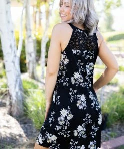 Boutique Simplified Floral Lace Trim Dress Apparel 11 Boutique Simplified Floral Lace Trim Dress Apparel