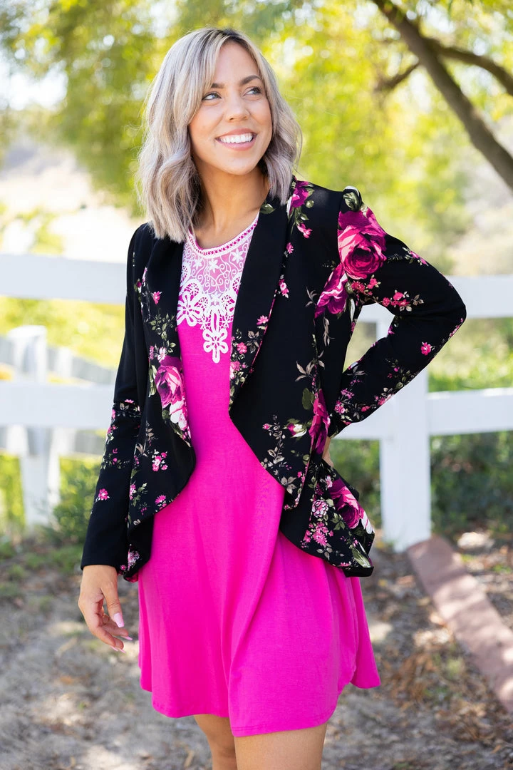 Boutique Simplified Blazer Of Glory - Rose 7 Boutique Simplified Blazer Of Glory - Rose