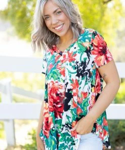 Boutique Simplified Soulfire Floral Short Sleeve