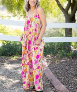 Boutique Simplified Floral Jubilee Maxi Dress Apparel