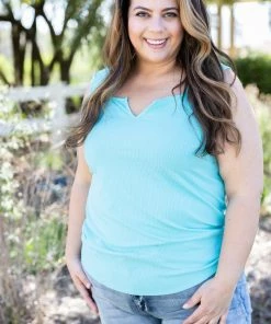 Boutique Simplified Glam Doll Tank In Mint Apparel