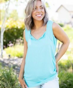 Boutique Simplified Glam Doll Tank In Mint Apparel