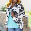 Boutique Simplified Apparel Blazer Of Glory - Black & Ivory Floral