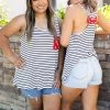 Boutique Simplified Patriotic Bows Tank Apparel