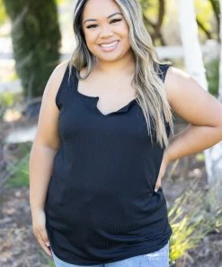 Boutique Simplified Apparel Glam Doll Tank In Black 9 Boutique Simplified Apparel Glam Doll Tank In Black