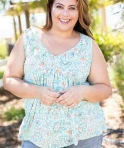 Boutique Simplified Summer Paisley Sleeveless Top