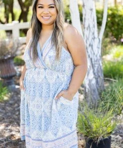 Boutique Simplified Sweet Dreams Surplice Dress Apparel