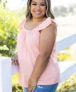 Boutique Simplified Coral Infusion Flutter Sleeve Apparel