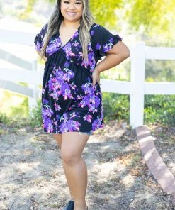 Boutique Simplified Gem Stone Ruffled Babydoll