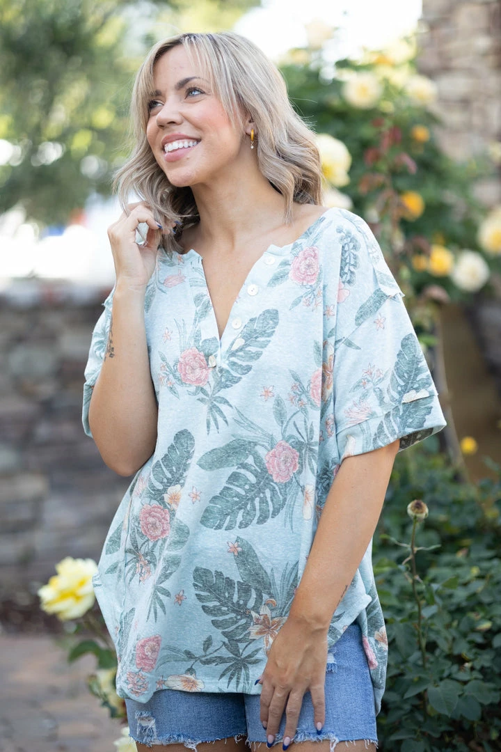 Boutique Simplified Forever In Paradise Short Sleeve Tunic 1 Boutique Simplified Forever In Paradise Short Sleeve Tunic