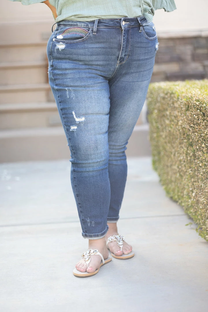 Boutique Simplified Over The Rainbow Judy Blue Crops 4 Boutique Simplified Over The Rainbow Judy Blue Crops