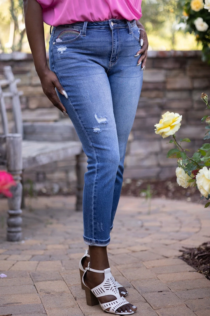 Boutique Simplified Over The Rainbow Judy Blue Crops 11 Boutique Simplified Over The Rainbow Judy Blue Crops