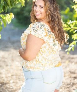 Boutique Simplified Bask In Your Beauty Embroidered Top