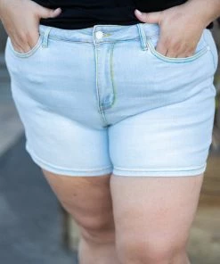 Boutique Simplified Apparel Rainbow Stitched Judy Blue Shorts