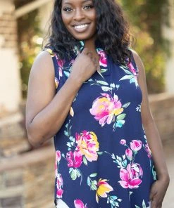 Boutique Simplified Apparel Summertime Floral Sleeveless Gabby