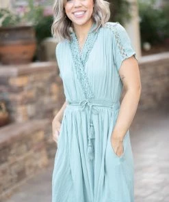 Boutique Simplified Rhythm & Sage Dress