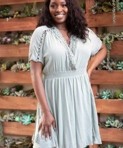 Boutique Simplified Rhythm & Sage Dress