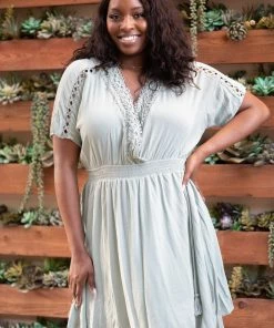 Boutique Simplified Rhythm & Sage Dress