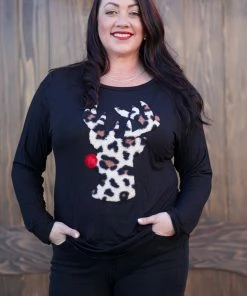 Boutique Simplified Sherpa Reindeer Pullover