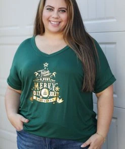 Boutique Simplified Holly Jolly Short Sleeve Tee