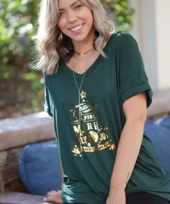 Boutique Simplified Holly Jolly Short Sleeve Tee 8 Boutique Simplified Holly Jolly Short Sleeve Tee