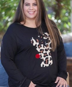 Boutique Simplified Sherpa Reindeer Pullover