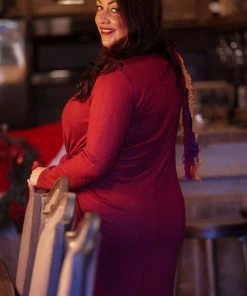 Boutique Simplified Wine & Dine Sweater Midi Dress 9 Boutique Simplified Wine & Dine Sweater Midi Dress