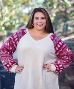 Boutique Simplified Eggnog Evenings Waffle Knit