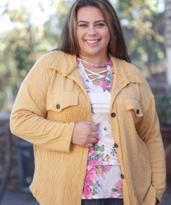 Boutique Simplified Golden Memories Knit Shacket