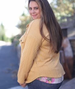 Boutique Simplified Golden Memories Knit Shacket