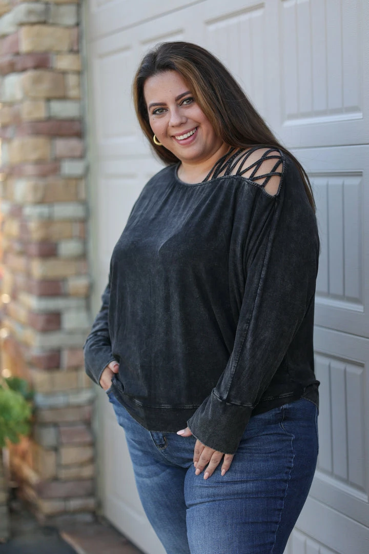 Boutique Simplified Essential Minerals Lattice Shoulder Top 3 Boutique Simplified Essential Minerals Lattice Shoulder Top