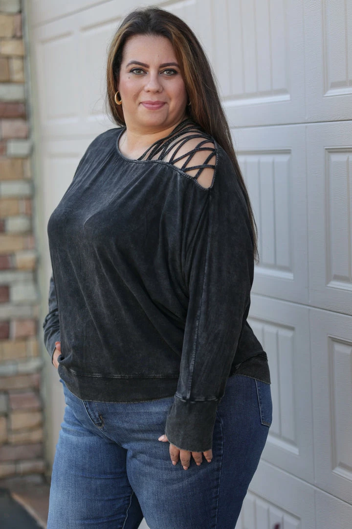 Boutique Simplified Essential Minerals Lattice Shoulder Top 4 Boutique Simplified Essential Minerals Lattice Shoulder Top