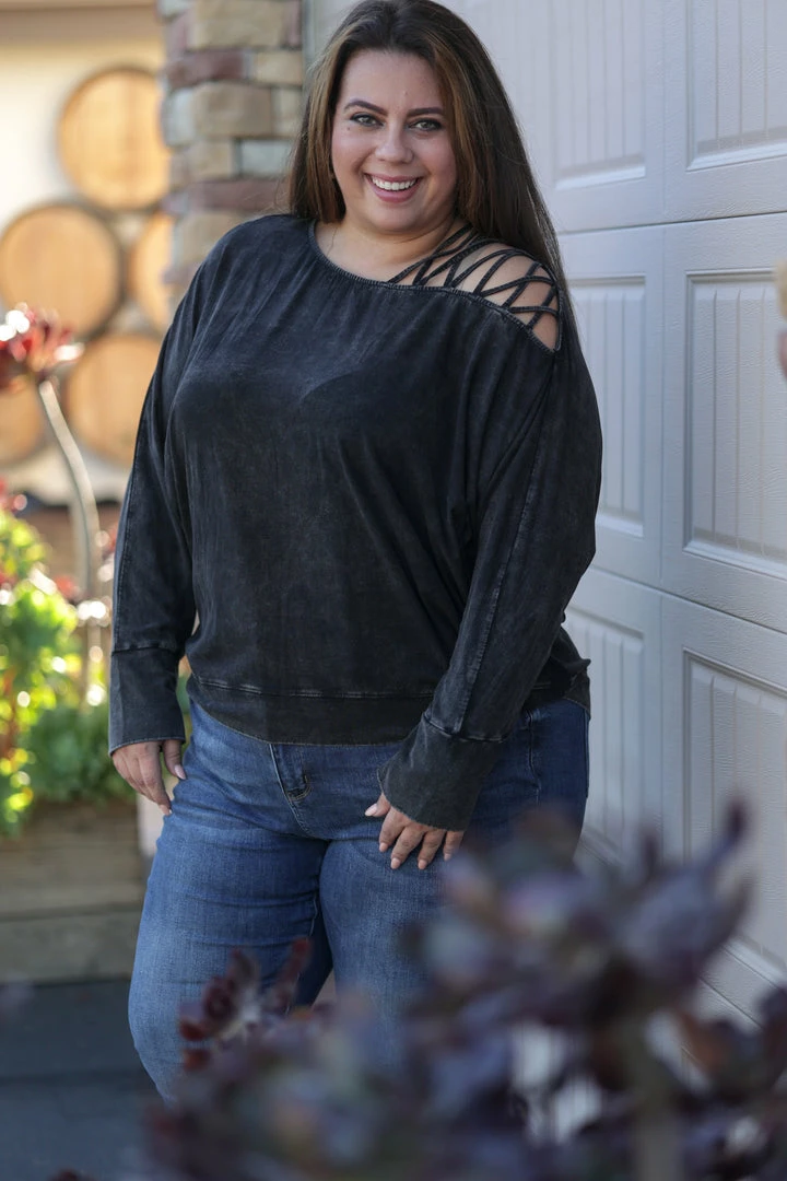 Boutique Simplified Essential Minerals Lattice Shoulder Top 1 Boutique Simplified Essential Minerals Lattice Shoulder Top