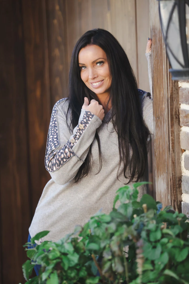 Boutique Simplified Stunner Brushed Hacci Top 2 Boutique Simplified Stunner Brushed Hacci Top