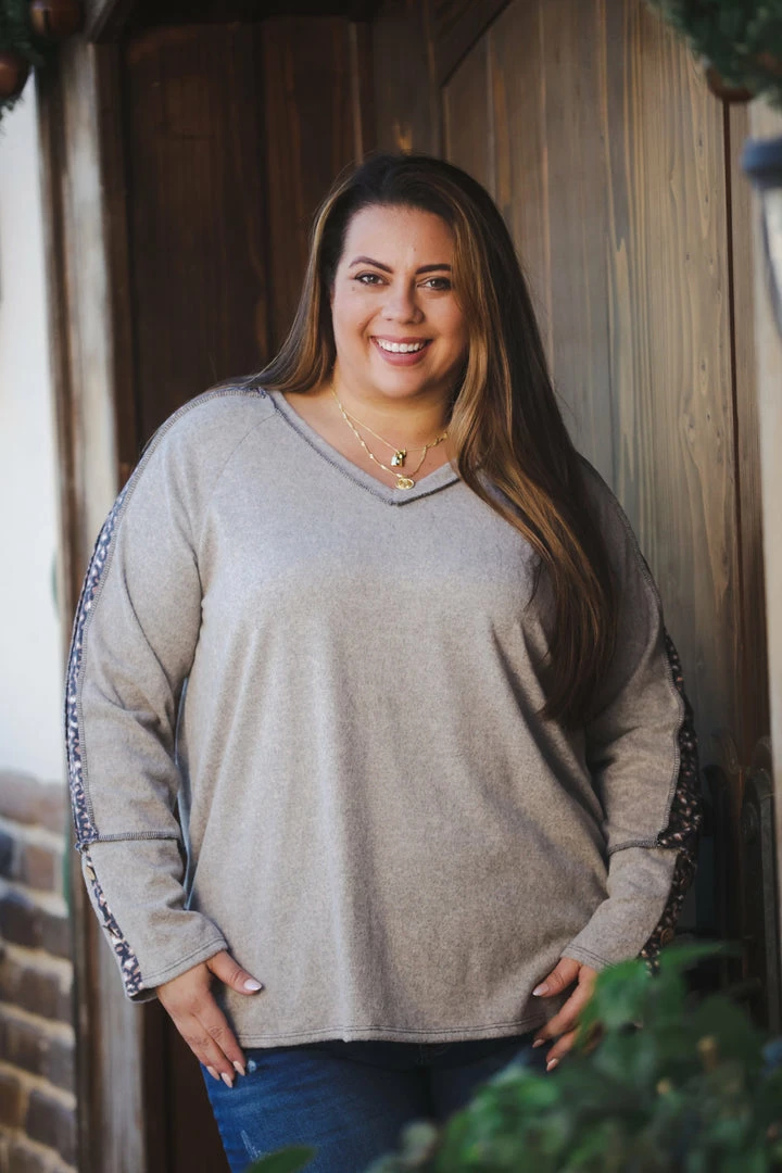 Boutique Simplified Stunner Brushed Hacci Top 3 Boutique Simplified Stunner Brushed Hacci Top