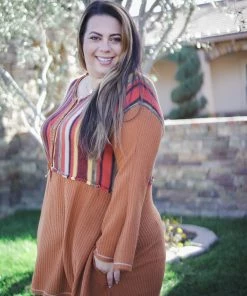 Boutique Simplified Orange Blossoming Bell Sleeve