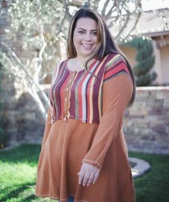 Boutique Simplified Orange Blossoming Bell Sleeve