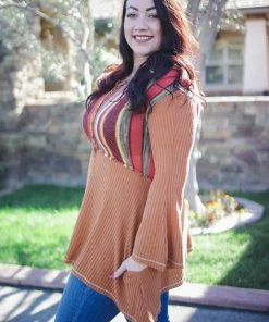 Boutique Simplified Orange Blossoming Bell Sleeve