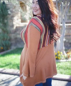 Boutique Simplified Orange Blossoming Bell Sleeve