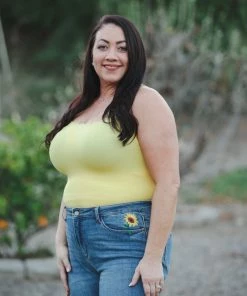 Boutique Simplified Sunshine Lace Tank Bodysuit 1X