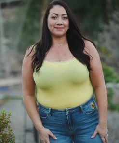 Boutique Simplified Sunshine Lace Tank Bodysuit 1X