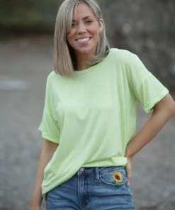 Boutique Simplified Hello To My Everyday Tee - Lime