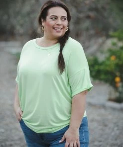 Boutique Simplified Hello To My Everyday Tee - Lime